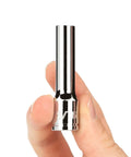 Close-up of a chrome socket from Deep Twelve Point Three Eighths Inch Drive Socket Set With Rail, Fifteen Piece, Inch Sizes From One Quarter To One