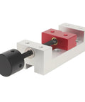 50mm Aluminum Bench Vise Clamp with precision threaded rod, CNC machined aluminum alloy for drill press tables and workbenches, side view