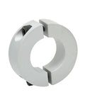 Badass Five Pack Solid Aluminum Shaft Collars with Slit Locking Sleeve Kit for 6MM 12MM 20MM Shafts Grabbing Soft Metals Securely During Work Ideal for Mechs or Guys who Want Reliable Gear that Never Fails. aluminum split shaft collar with locking screw, shown front view
