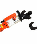Buy This Electric Hydraulic Rebar Bender Tool For Heavy Duty Jobs On Construction Sites Or Diy Projects Bend Up To 1 Inch Steel Bars With Ease Using Portable Machine Features Aluminum Body And Powerful Motor Perfect For Professionals - close-up view of electric hydraulic rebar bender with tools.