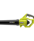 Tough As Nails 40 Volt Cordless Jet Fan Leaf Blower in black and green design, ideal for clearing leaves. Powerful with 110 MPH winds.