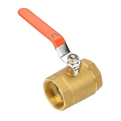 Heavy Duty Brass Ball Valve DN40 For Kickin Up Water Oil And Gas Flow Pro Grade Plumbing Fitting with orange lever handle.