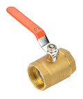 Heavy Duty Brass Ball Valve One Half Inch Female Thread with orange handle for high pressure water oil gas lines plumbing fixture
