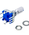 Pack Of 5 EC11 7 Pin 360 Degree Rotary Encoder Code Switch Digital Potentiometer With 15mm Shaft for DIY, showing components.