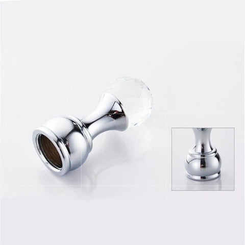 Slick Five Piece Wall Mounted Coat Hooks With Crystal Accents Boost Your Entryway Or Bathroom Setup featuring a chrome hook with crystal cap.