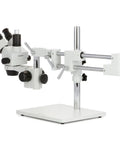 3.5X To 90X Zoom Stereo Microscope On Boom Stand With 144 LED Lighting And 5MP USB Digital Camera, wide boom stand view