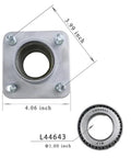 Beefed Up Heavy Duty Bearing Housing Kit For Golf Cart TXT OEM 70895 G01 square, steel dimensions, L44643 bearing detail