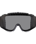 Front view of OTG Protective Safety Goggles You Can Rock Over Your Glasses, Anti Fog Tech, Indirect Venting, Scratch Resistant Shield, Adjustable Fabric Strap, Prescription Glasses Friendly, ANSI Z87.1 Compliant.