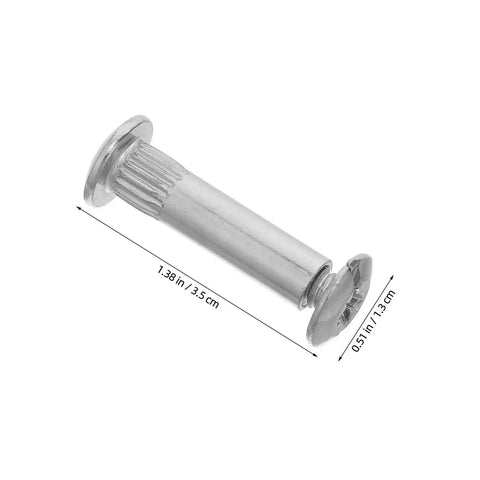 Kickass 100 Piece M6 Connector Bolts With Matching Nuts Built Tough Hardware For Wood Cabinets Shelving Workbenches Quick DIY Setup Nailed It Every Time Pro Gear You Will Love close-up of M6 connector bolt measuring 1.38 inches, metal material, used for furniture assembly.