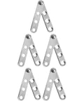 360 Degree Door Pivot Hinges For Cabinets, Stainless Steel Silver, V-shaped heavy-duty pivot hardware on white background