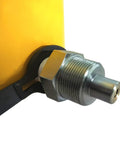 Close-up of 30 Ton Hydraulic Jack Cylinder Short Type With 2 Inch Stroke Porta Power Ram showing metal connector