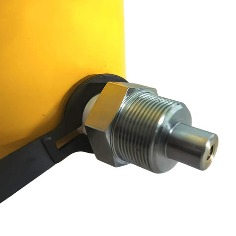 Close-up of 30 Ton Hydraulic Jack Cylinder Short Type With 2 Inch Stroke Porta Power Ram showing metal connector
