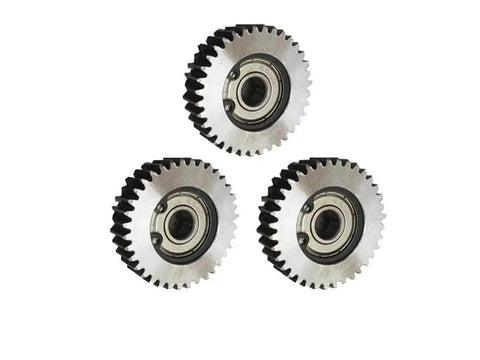 Three Piece 36 Tooth E Bike Wheel Hub Motor Planetary Gears With Bearing For Bafang Motors, silver steel gears, front view