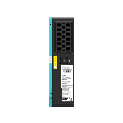 Side view of Heavy Duty 3600W Pure Sine Wave Solar Inverter With 120A MPPT Charge Controller, showing vent and control panel