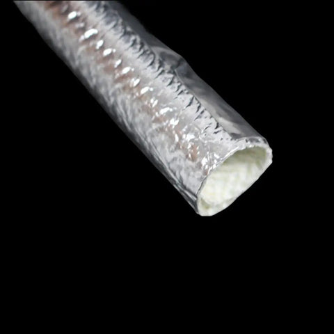 Heavy-Duty Self-Wrap Aluminum Heat Shield Sleeve With Side Entry For Hoses Wiring Harnesses And Cables In Automotive Exhaust