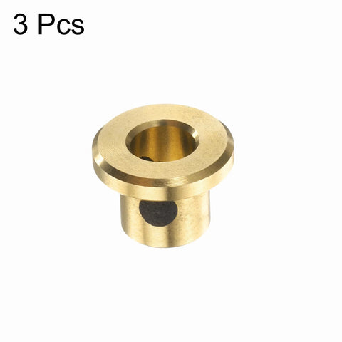 Brass flange sleeve bearing with 5 mm bore and 7 mm outer diameter, oilless graphite-lubricated bushing