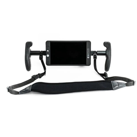 Lightweight Rubber Monitor Handles With Adjustable Neoprene Neck Strap for easy grip on 1/4 20 mounted monitors, no slip connection.