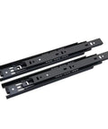 Side Mount Ball Bearing Drawer Slides 1 Pair Beefy Heavy Duty Full Extension Black Rails 8 to 22 Inch Adjustable