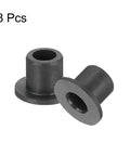 8 Pack Flanged Sleeve Bearings POM Plastic Bushings 3mm ID 4mm OD 5mm Length With 7.5mm Flange 0.7mm Thick Black