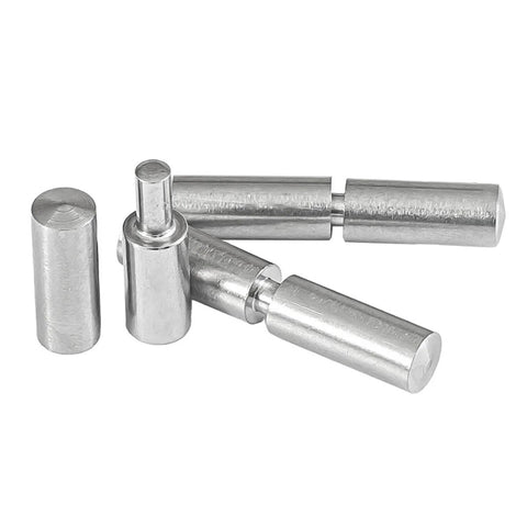 Four Piece 14x50mm Stainless Steel Cylindrical Pivot Welded Drum Hinges, 360 Degree Rotating Heavy Duty for Swing and Ramp Doors