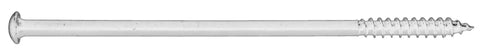 Heavy Duty Roofing Hardware Premium White Gutter Screws For Wood Trim And Fascia Planks Five By Seven Inches viewed from side, showcasing threads.