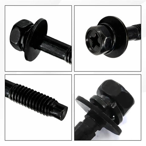 4 Piece Heavy Duty Engine Air Filter Box Cover Screw Bolts For Air Intake Housings That Drop Right In On Honda Rigs And Most Domestic Trucks For Zero Stress Garage Fixes close-up of bolts showing threads and head design.
