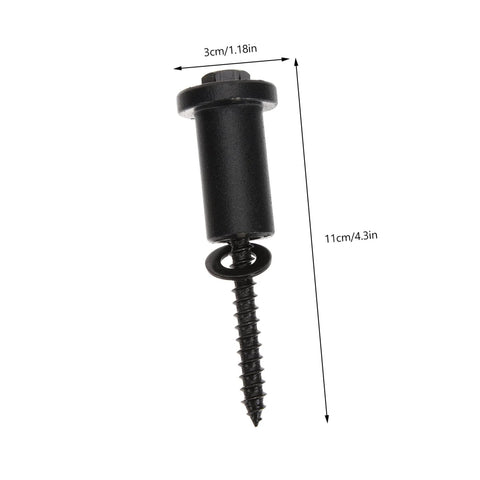 Close-up of a black spacer and screw from the 4 Sets Sliding Barn Door Spacers Kit With Adjustable Carbon Steel Track Connectors And Screws.