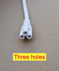 Close-up of Three Pin T5 T8 LED Wire Connector Power Cord Six Foot Extension Cable With On Off Switch US Molded Plug end