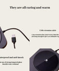 Solidly Built Wireless Charging Mug Warmer And Desk Phone Base With Auto Shut Off Keeps Your Morning Brew Piping Hot While You Charge On The Fly In Classic Black with USB extension cable.