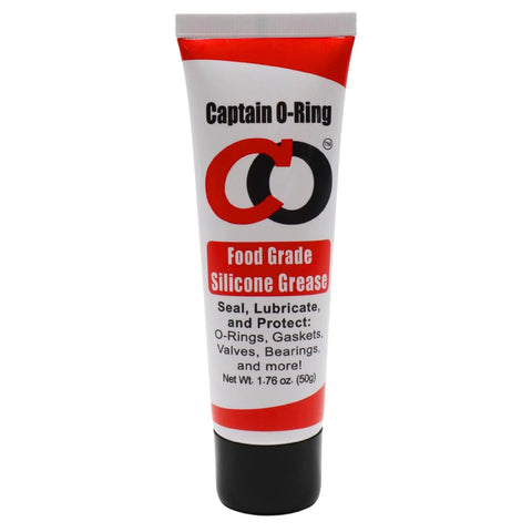 Front view of a 1.76 oz tube labeled 'Food Grade Silicone Grease' for O-rings and gaskets, NSF H1 certified.