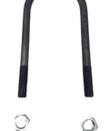Heavy Duty 8K Trailer Axle U Bolt Kit For Three And A Half Inch Round Tubes With Nine Sixteenth Inch Thread And Seven Point Eight Inch Bolt Length With Nylon Lock Nuts For Eight Thousand Pound Trailers, black steel U-bolt with nuts