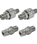 M16 M14 Quick Connect Adapter Kit For Mini Excavator Straight Through Unvalved Coupler Fits Thumb Tilt Bucket Tool Pro Setup two female four male parts