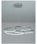Slick Minimalist Iron Pendant Light For Kitchen And Office With Warm Led Bulb Large 74 Cm Wide Chrome And Gold Finish Contemporary Ceiling Lamp Fresh Vibe Energy Efficient Eye Care Home Decor Fixture hanging from ceiling with modern curved design