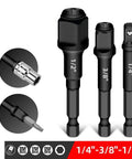 Close-up of Driver Extension Socket Adapter Set 2 In 1 Hex Shank Converter Magnetic Screwdriver Attachment for Power Tools