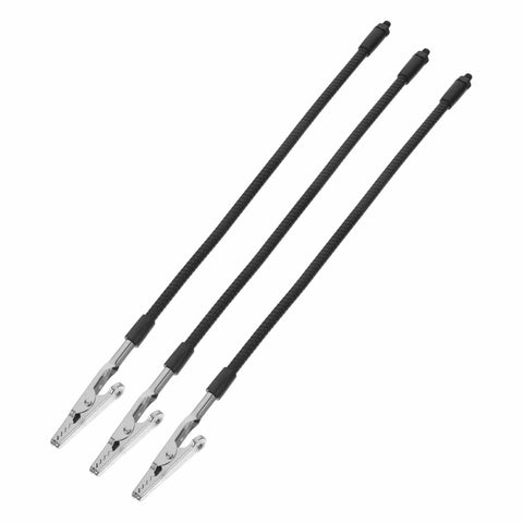 Black adjustable arms with metallic alligator clamps from Six Piece Versatile Welding And Soldering Station Arm Magnifying Lamp Clip Top Notch Third Hand Tool Set