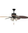52" Tropical Ceiling Fan with Light, Indoor Outdoor Palm Leaf Ceiling Fan featuring large palm leaf blades and elegant light fixtures.