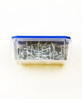 Plastic box containing 8 X 1 Inch Pocket Hole Screw With Square Drive And Self Tapping Tip 100 Pack For Woodworking Easy Driving