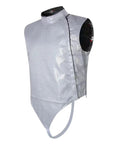 Electric Foil Fencing Jacket With Lame Fabric Non Washable Metal Vest Right Hand Fit Protective Gear For Beginners Skin Friendly Durable Full Zip Front Comfortable Practice Armor