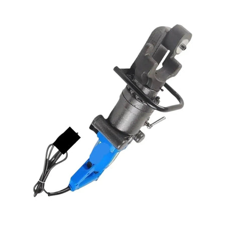 Portable Electric Hydraulic Rebar Bender And Cutter For 8-25mm Steel Bars showing a heavy-duty design with a blue handle.