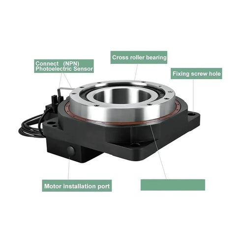 Level Up Your Professional CNC Setup With This Rock Solid 360 Degree Electric Rotary Table featuring a cross roller bearing and motor installation port.
