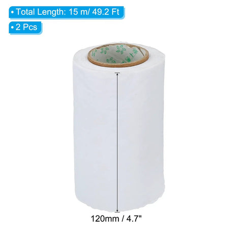 Roll of Pipe Wrapping Tape 4.7 Inch by 49.2 Feet, PVC Duct Tape Pack of 2 for Waterproof Insulation, non-adhesive white