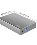 Beefy Aluminum 3.5 Inch Hard Drive Enclosure With Hassle Free USB 3.0 To Sata Docking, Reliable External HDD Bay supporting up to 16TB drives.