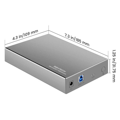 Beefy Aluminum 3.5 Inch Hard Drive Enclosure With Hassle Free USB 3.0 To Sata Docking, Reliable External HDD Bay supporting up to 16TB drives.