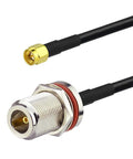 SMA Male To N Female Bulkhead Mount Coax Cable RG58 1 Ft 30 Cm 50 Ohm Cable For 4G LTE Wireless Routers Gateways