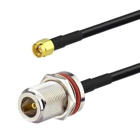 SMA Male To N Female Bulkhead Mount Coax Cable RG58 1 Ft 30 Cm 50 Ohm Cable For 4G LTE Wireless Routers Gateways