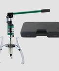 Heavy Duty Five Ton Hydraulic Gear Puller Kit with durable carry case, featuring forged steel arms and long handle for tough projects.