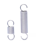 Built Tough 10 Pack Of Premium 304 Stainless Steel Tension Springs With Open Hooks For Shock Absorption And Quick Gear Repairs 4Mm Outer Diameter 120Mm Long displayed in two sizes.