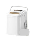 Slick Countertop Portable Nugget Ice Maker With Hella Quick Freezing Ability And Easy Self Cleaning System, white design.