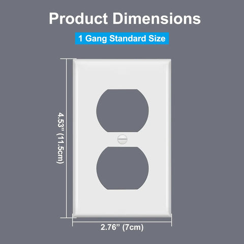 Built-To-Last 20 Pack 1-Gang Duplex Wall Plate White Standard Size Unbreakable Polycarbonate Receptacle And Switch Cover UL Listed