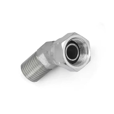 Badass 45 Hydraulic Pipe Fitting Connector Adapter Coupler Male Thread 45 Degree Sizes 1/4 3/8 1/2 3/4 1 1/4 1 1/2 Inches Flexible Design To Stop Leaks And Make Installation Snappy For Heavy Duty Jobs Always.